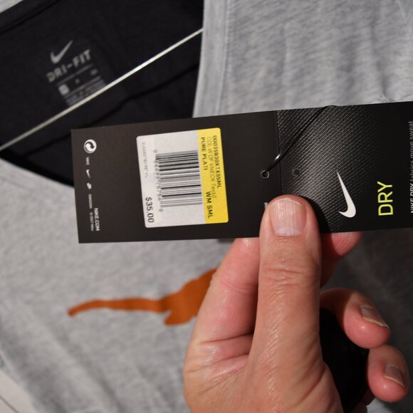 Womens NIKE DRY Dri-Fit Slim fit TOP Texas Longhorns Gray/Black Sizes S-XXL - Picture 2 of 5